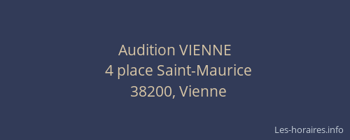 Audition VIENNE