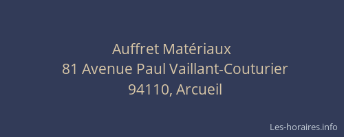 Auffret Mat&eacute;riaux