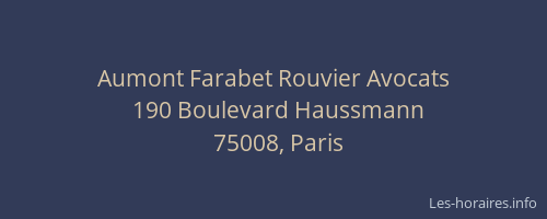 Aumont Farabet Rouvier Avocats