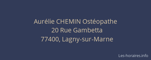 Aurélie CHEMIN Ostéopathe