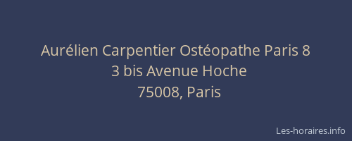 Aurélien Carpentier Ostéopathe Paris 8