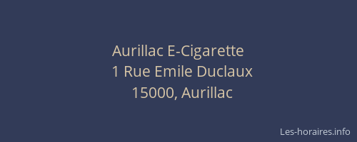 Aurillac E-Cigarette