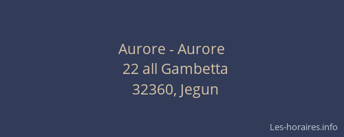 Aurore - Aurore