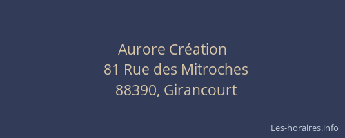 Aurore Cr&eacute;ation