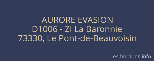 AURORE EVASION