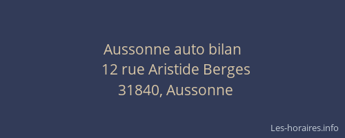 Aussonne auto bilan