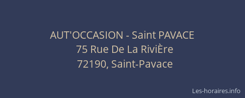 AUT'OCCASION - Saint PAVACE