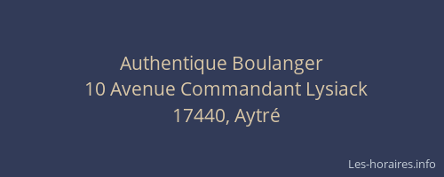Authentique Boulanger