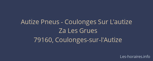 Autize Pneus - Coulonges Sur L'autize