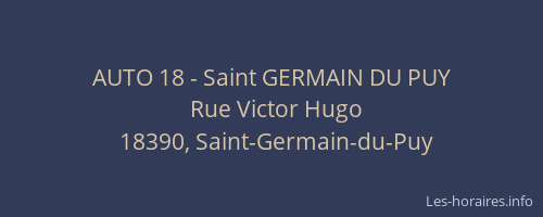 AUTO 18 - Saint GERMAIN DU PUY