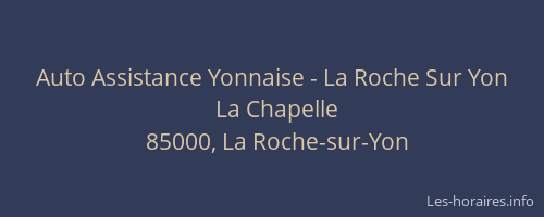 Auto Assistance Yonnaise - La Roche Sur Yon