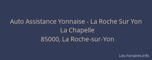 Auto Assistance Yonnaise - La Roche Sur Yon
