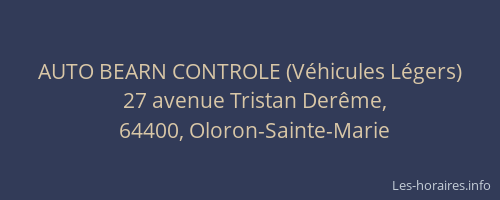 AUTO BEARN CONTROLE (V&eacute;hicules L&eacute;gers)