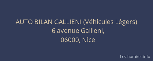 AUTO BILAN GALLIENI (Véhicules Légers)