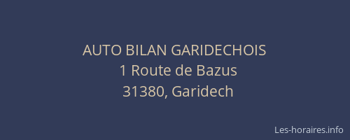 AUTO BILAN GARIDECHOIS