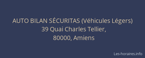 AUTO BILAN SÉCURITAS (Véhicules Légers)