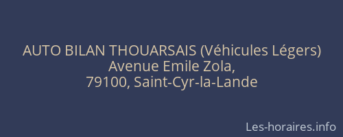 AUTO BILAN THOUARSAIS (Véhicules Légers)