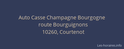 Auto Casse Champagne Bourgogne
