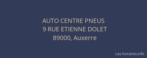 AUTO CENTRE PNEUS
