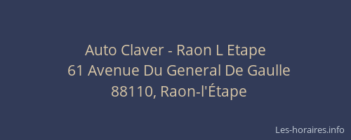 Auto Claver - Raon L Etape