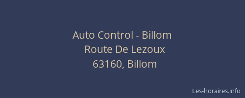 Auto Control - Billom