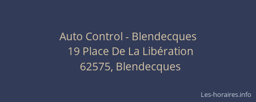 Auto Control - Blendecques