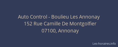 Auto Control - Boulieu Les Annonay