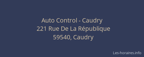 Auto Control - Caudry