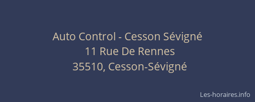 Auto Control - Cesson Sévigné
