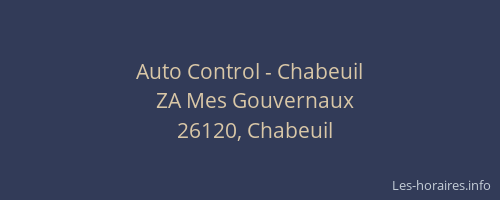 Auto Control - Chabeuil