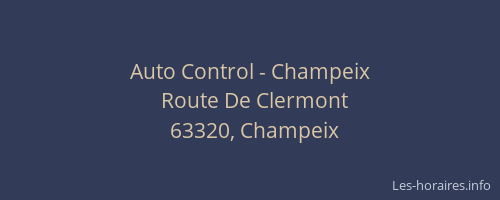 Auto Control - Champeix
