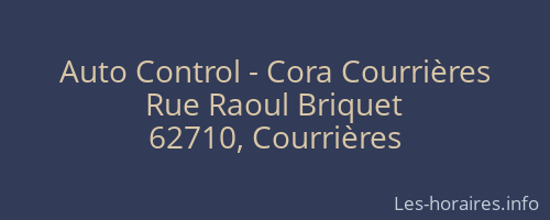 Auto Control - Cora Courrières