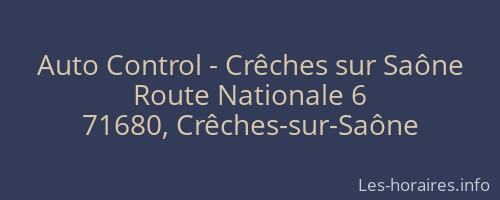 Auto Control - Crêches sur Saône