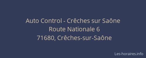 Auto Control - Crêches sur Saône
