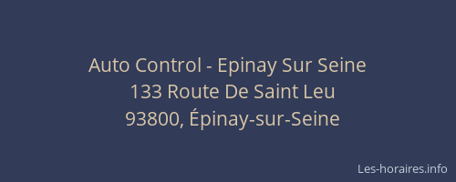 Auto Control - Epinay Sur Seine