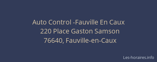 Auto Control -Fauville En Caux