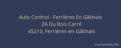 Auto Control - Ferri&egrave;res En G&acirc;tinais