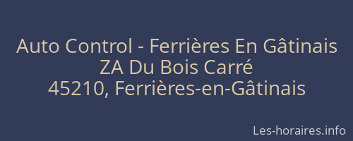Auto Control - Ferrières En Gâtinais