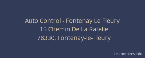 Auto Control - Fontenay Le Fleury