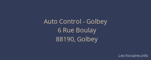 Auto Control - Golbey