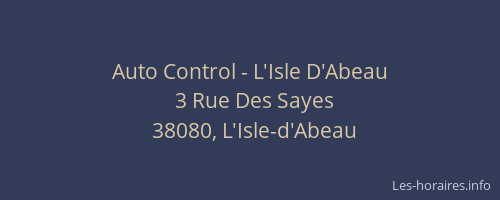 Auto Control - L'Isle D'Abeau