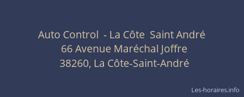 Auto Control  - La C&ocirc;te  Saint Andr&eacute;
