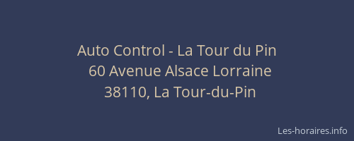 Auto Control - La Tour du Pin