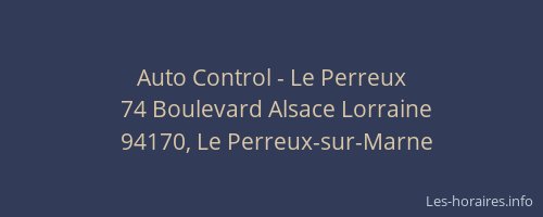Auto Control - Le Perreux