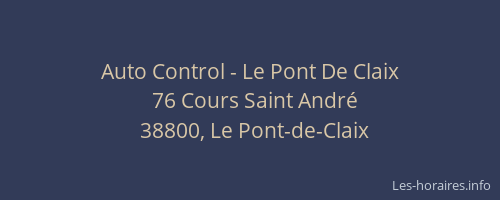 Auto Control - Le Pont De Claix