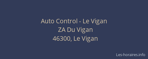 Auto Control - Le Vigan