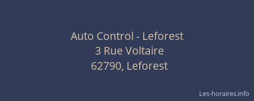 Auto Control - Leforest