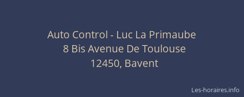 Auto Control - Luc La Primaube