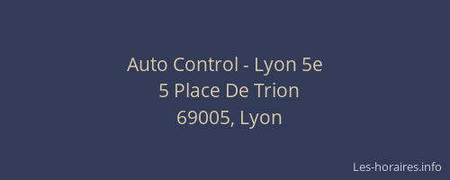 Auto Control - Lyon 5e