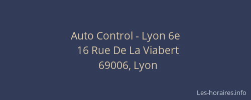 Auto Control - Lyon 6e